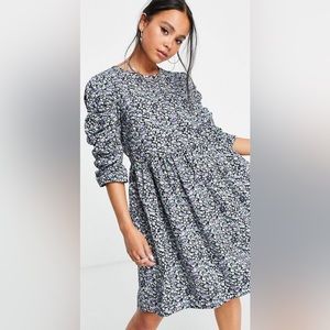 Vila ruffle sleeve skater dress